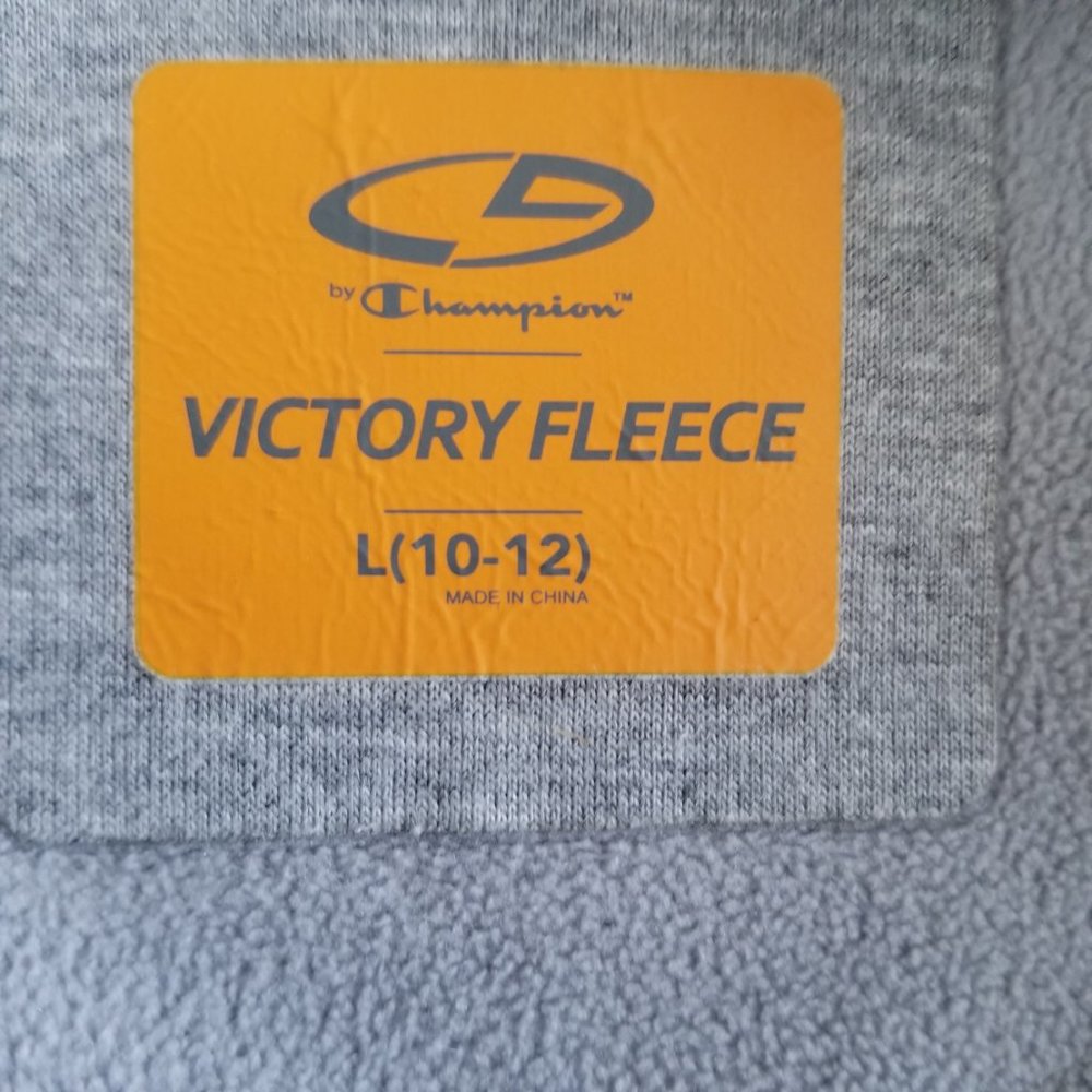 Champion Boys Victory Fleece Hoodie Jacket Gray Zip Up Activewear Large 10/12 - Picture 6 of 12